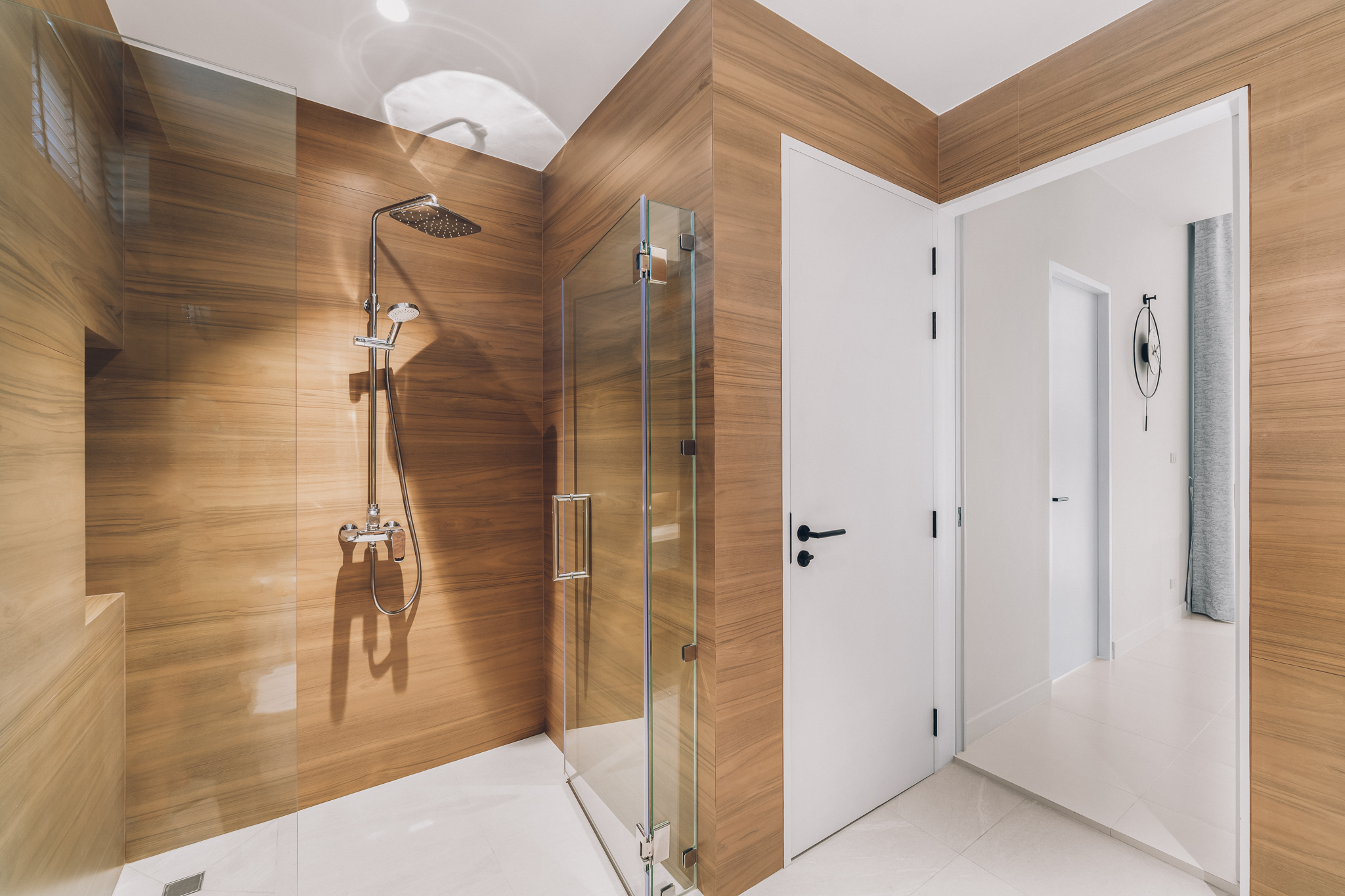 Premium powder-coated aluminum sliding glass frames and ceramic floor tiles